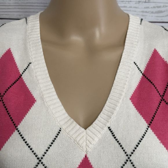 IZOD Sweater Vest Argyle Classic 100% Cotton Golf Preppy - Picture 2 of 12